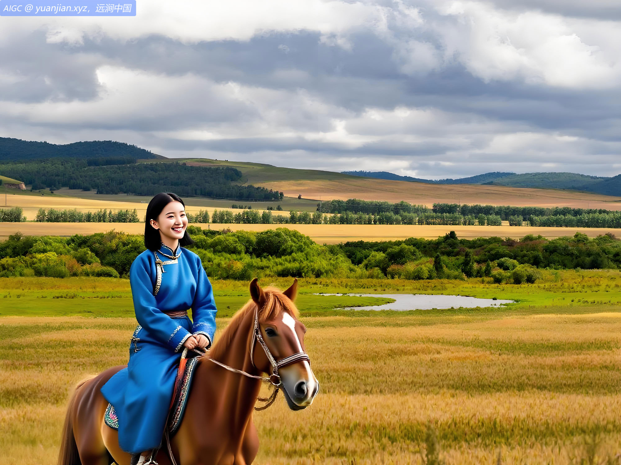 内蒙古呼伦贝尔，万顷麦田一片金黄