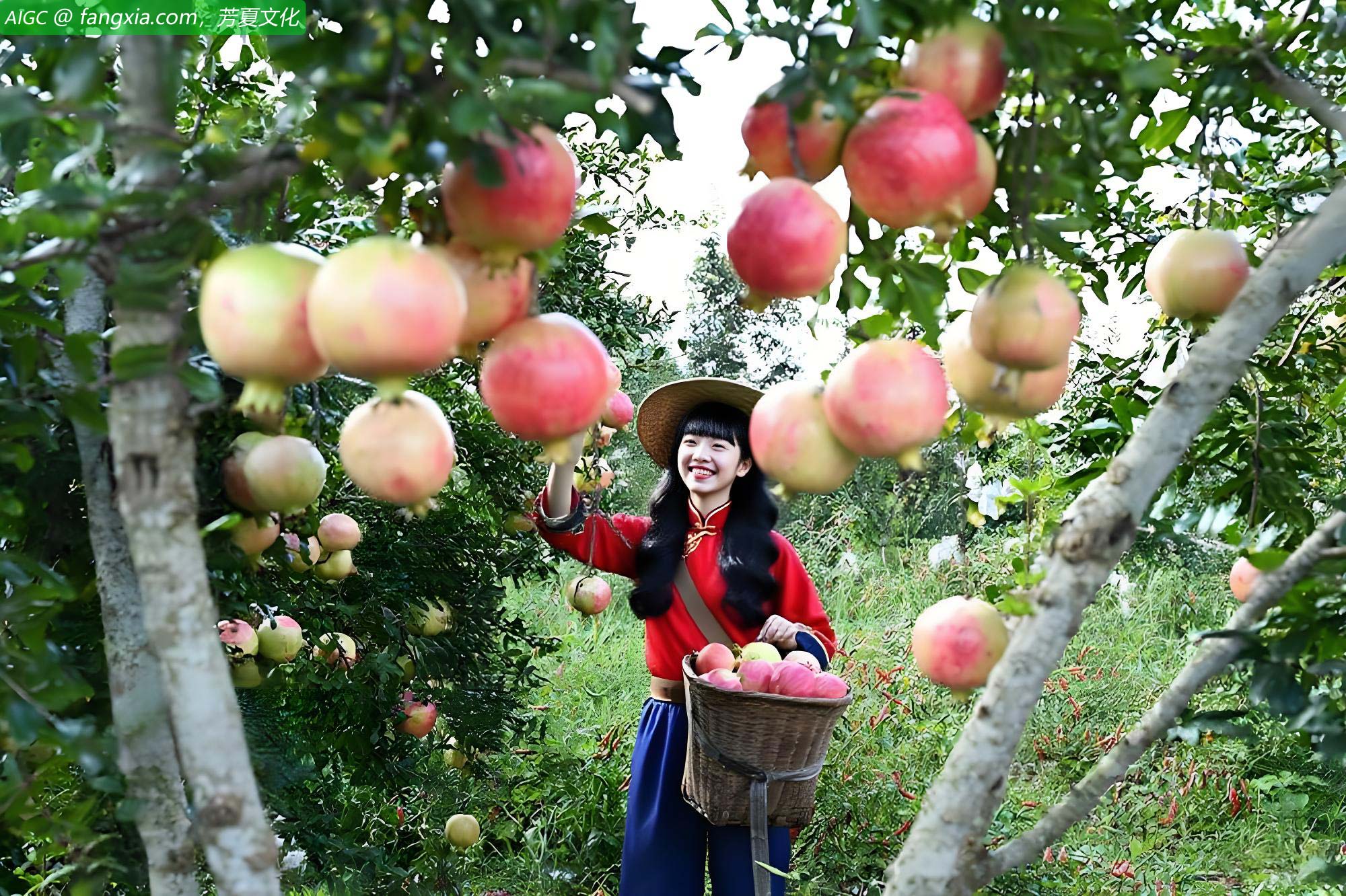 云南省文山新朵甲村的突尼斯软籽石榴喜获丰收