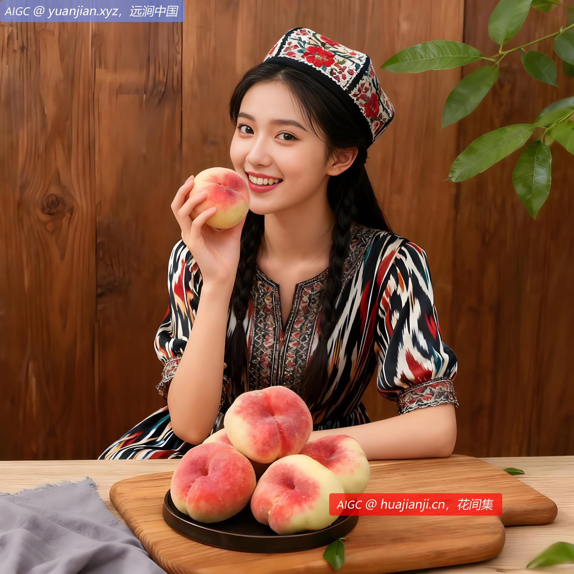 新疆石河子的蟠桃多汁味甜