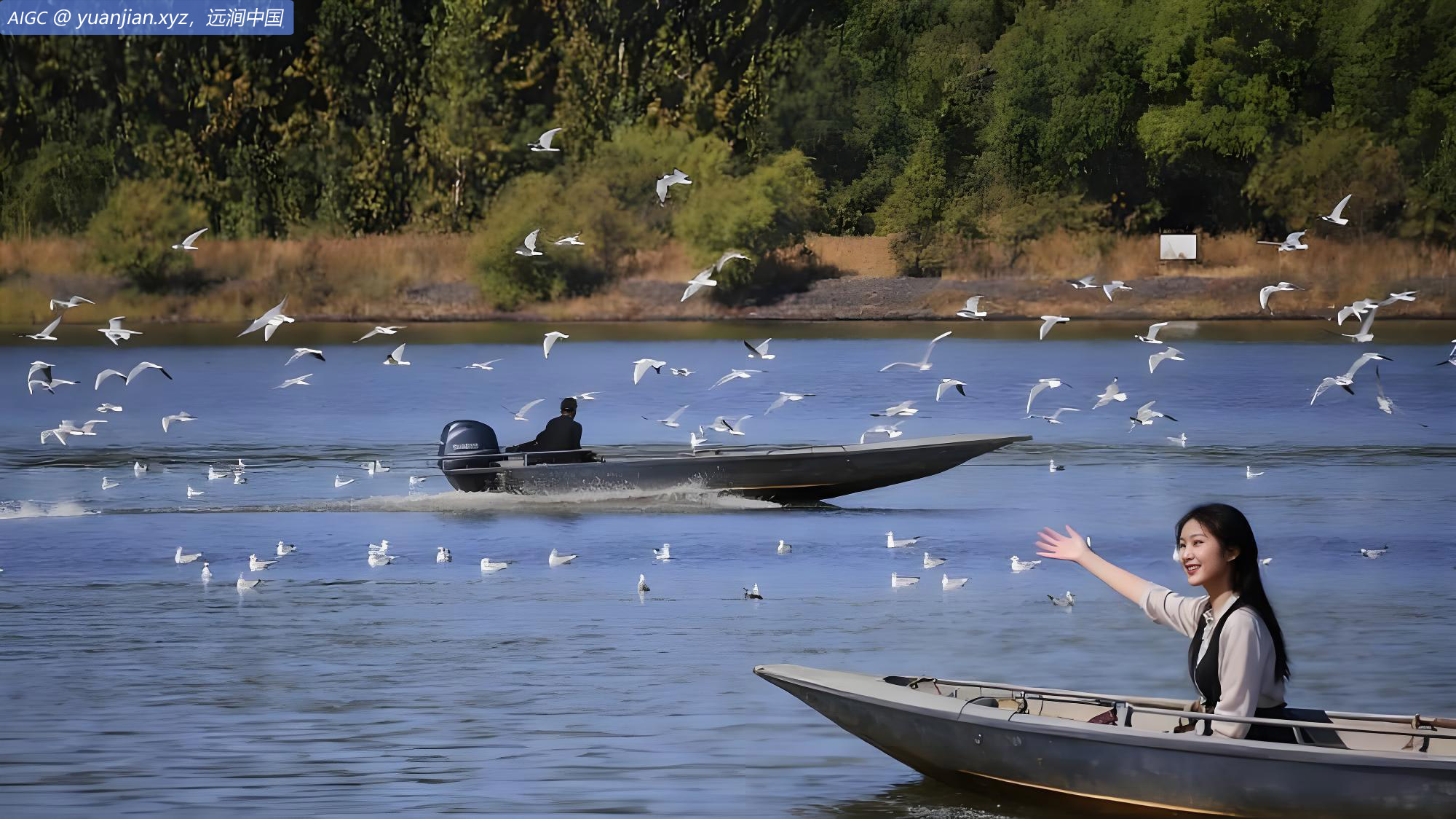 哈尔滨：松花江上鸥鸟蹁跹
