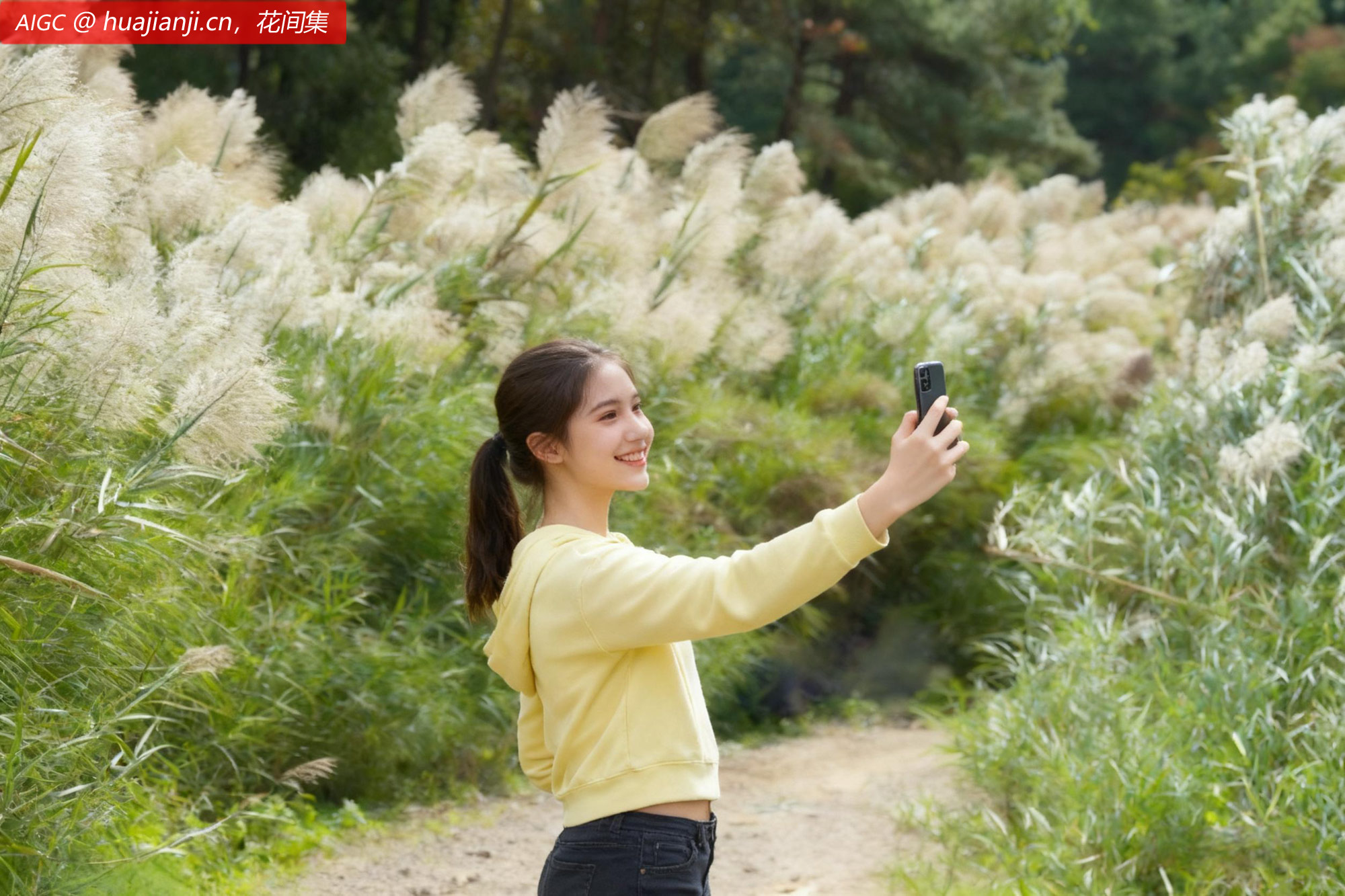 广西桂林禄迪水库：芦花似雪随风摇曳
