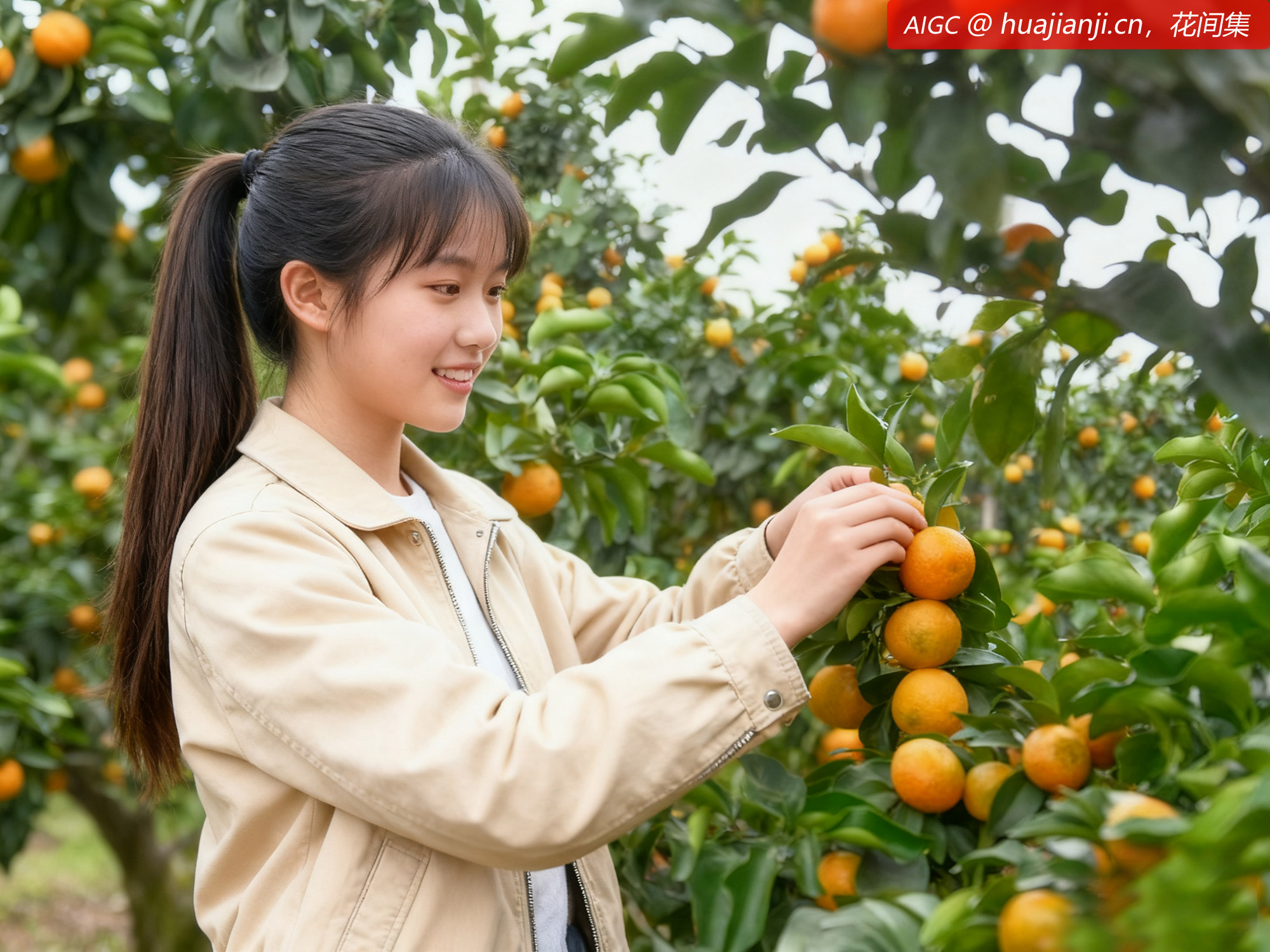 湖南省永州市兴桥村，村民正在采摘金秋砂糖橘