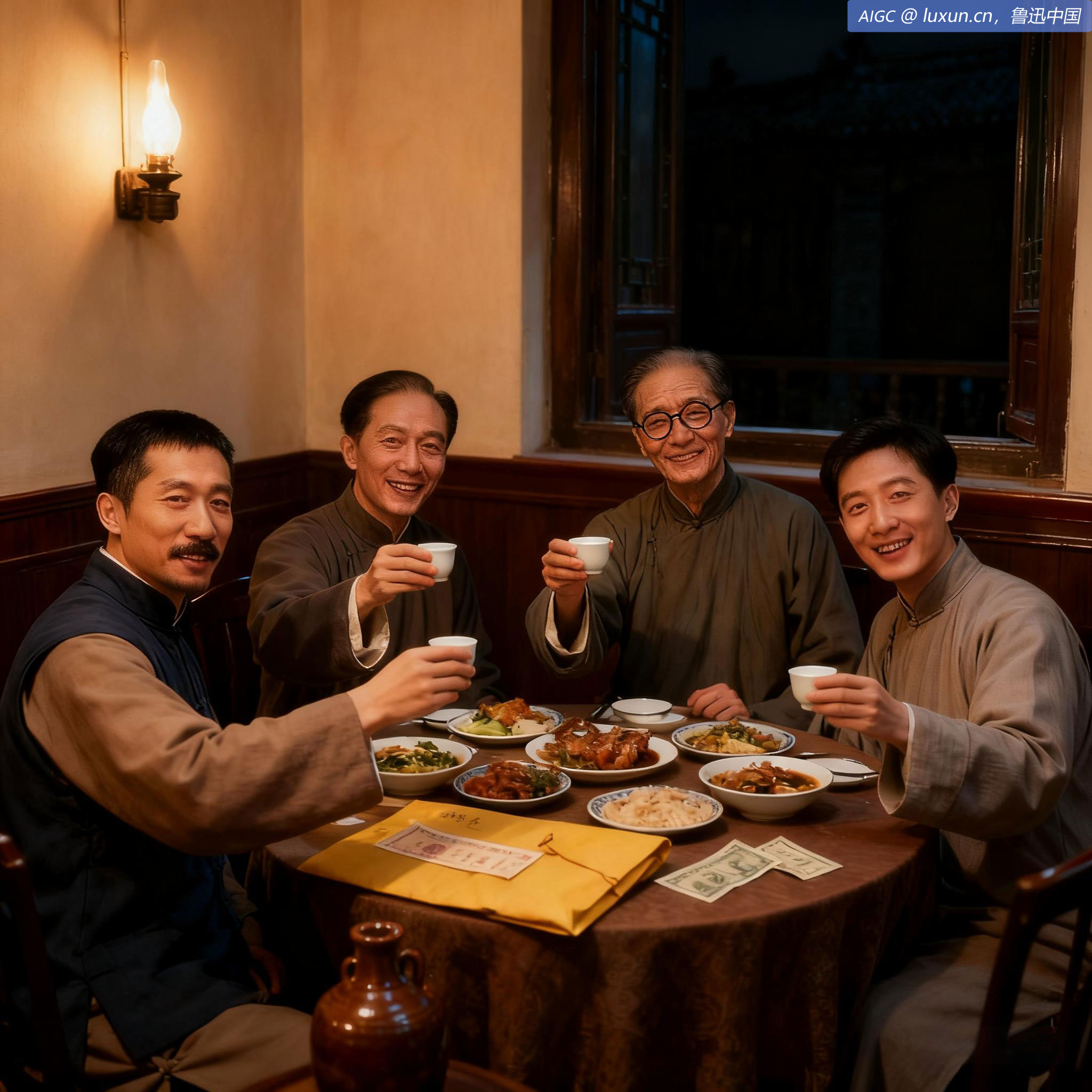 买罗氏屋成，晚在广和居收契