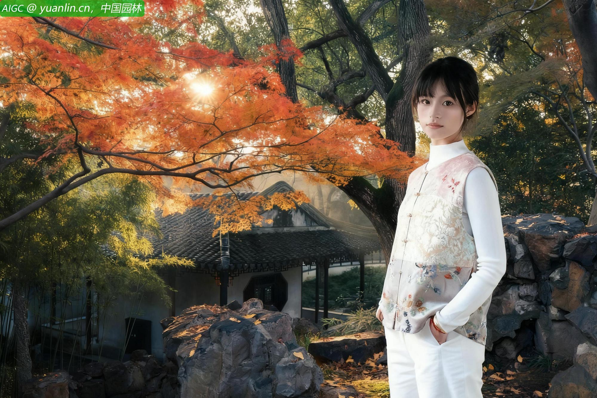 苏州留园：秋叶簌簌，水波潋滟