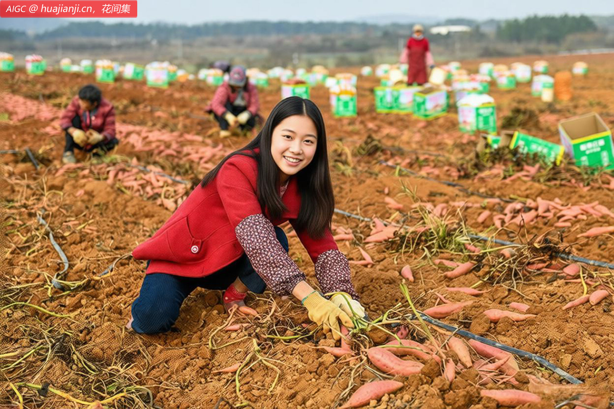 在湖南永州道县洞尾村，村民正忙着采收红薯