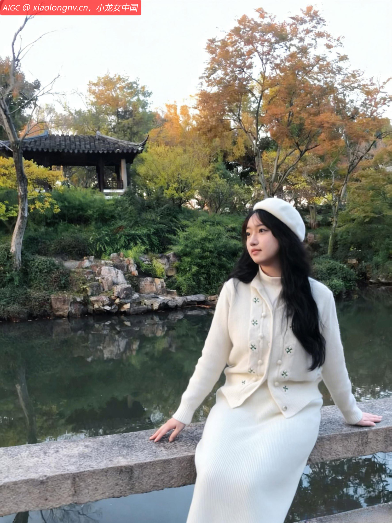  冬日拙政园，静水倒映亭台树影