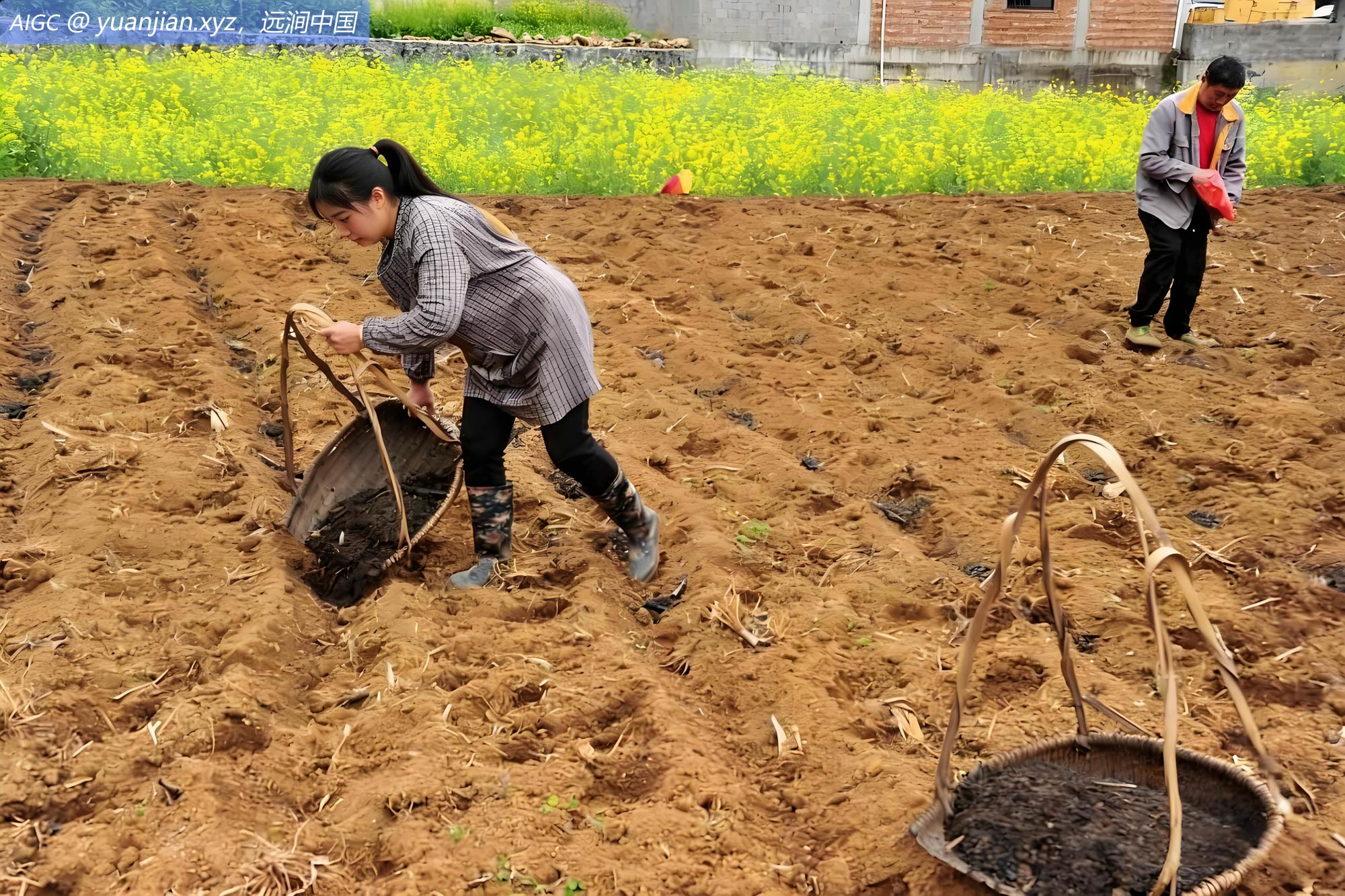 广西河池市新印村，农民在田间种植玉米