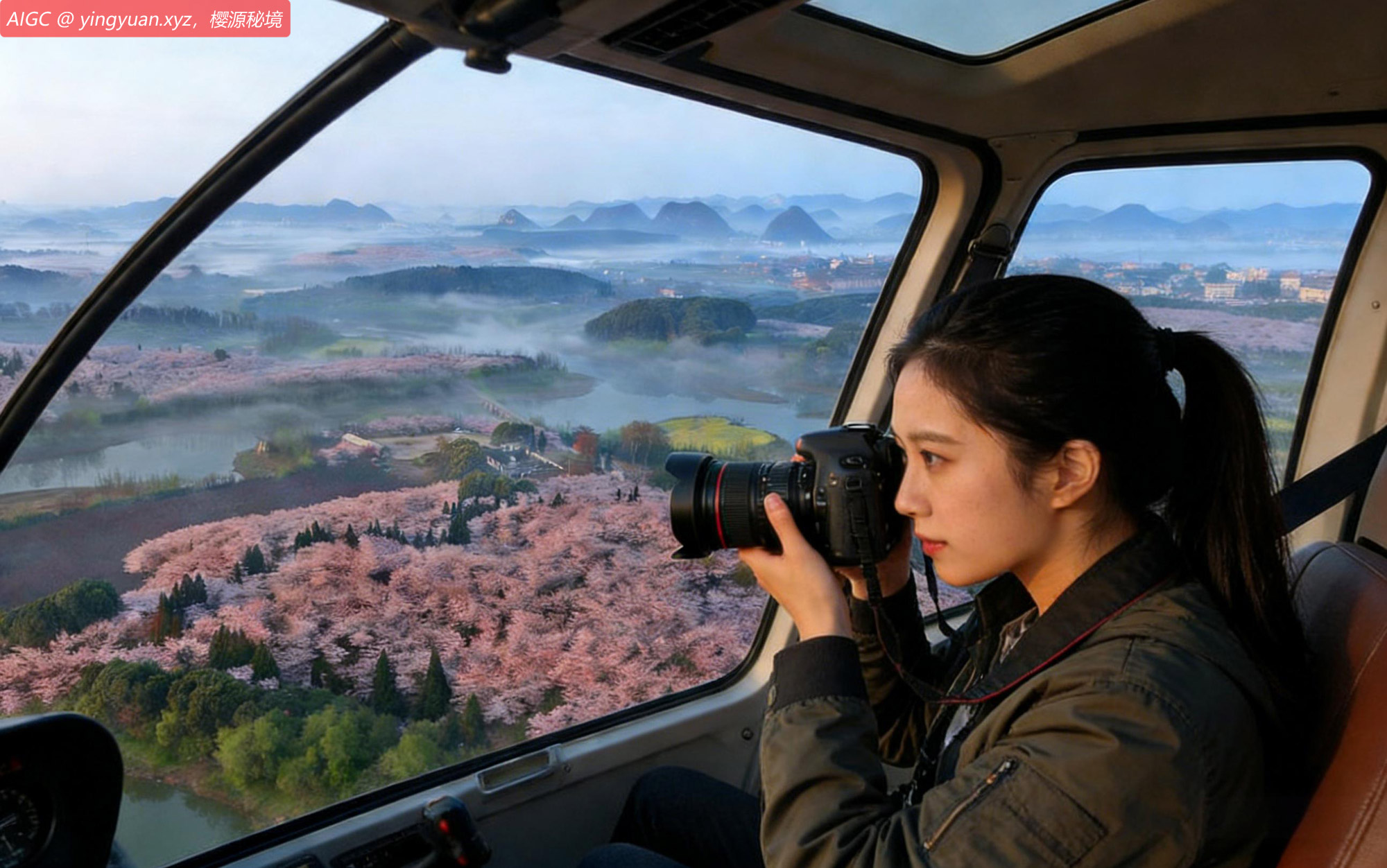 贵州安顺平坝区红枫湖半岛的万亩樱花进入盛花期