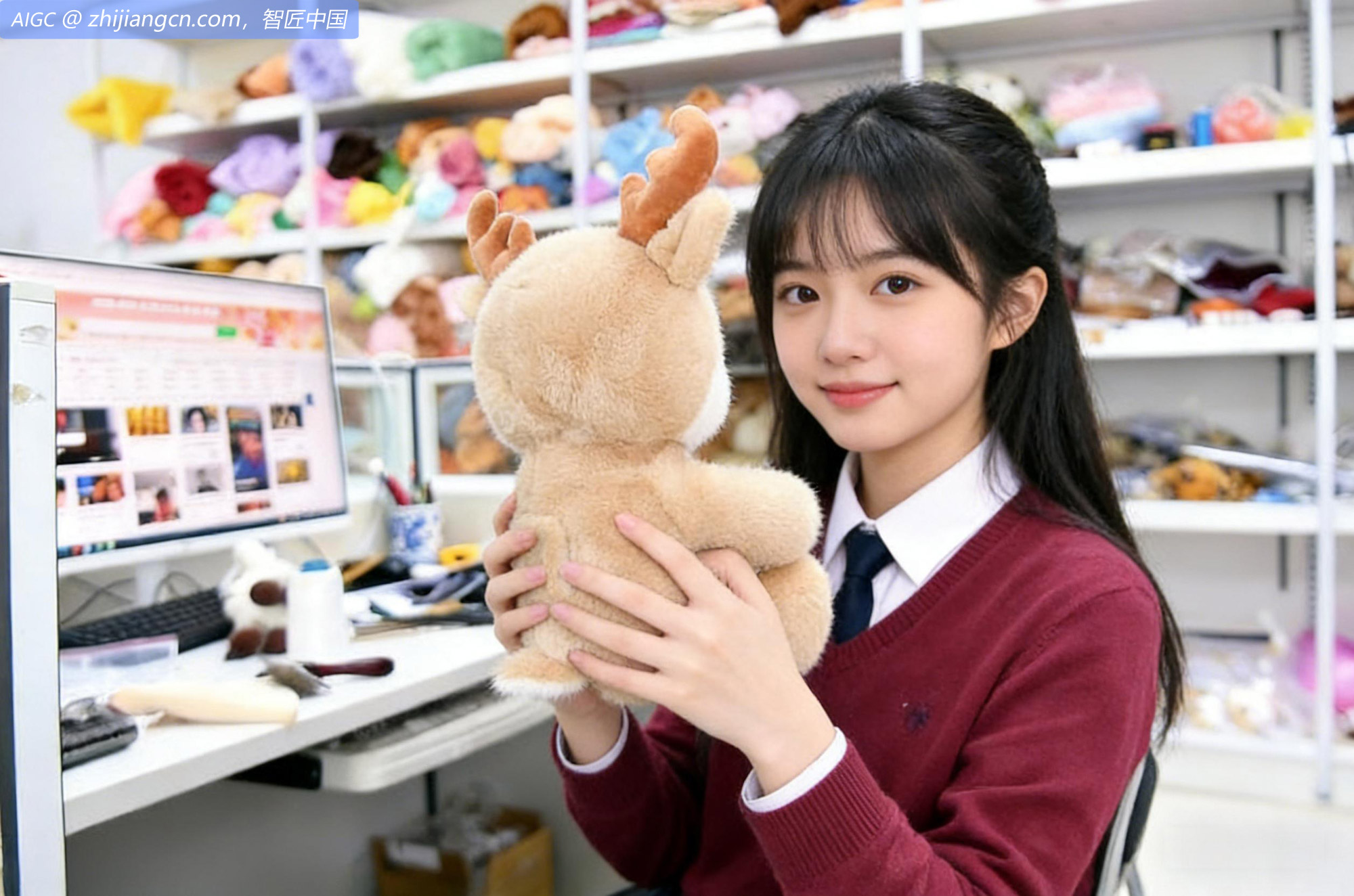 河北雄安新区玩具公司工作人员正在介绍AI玩具