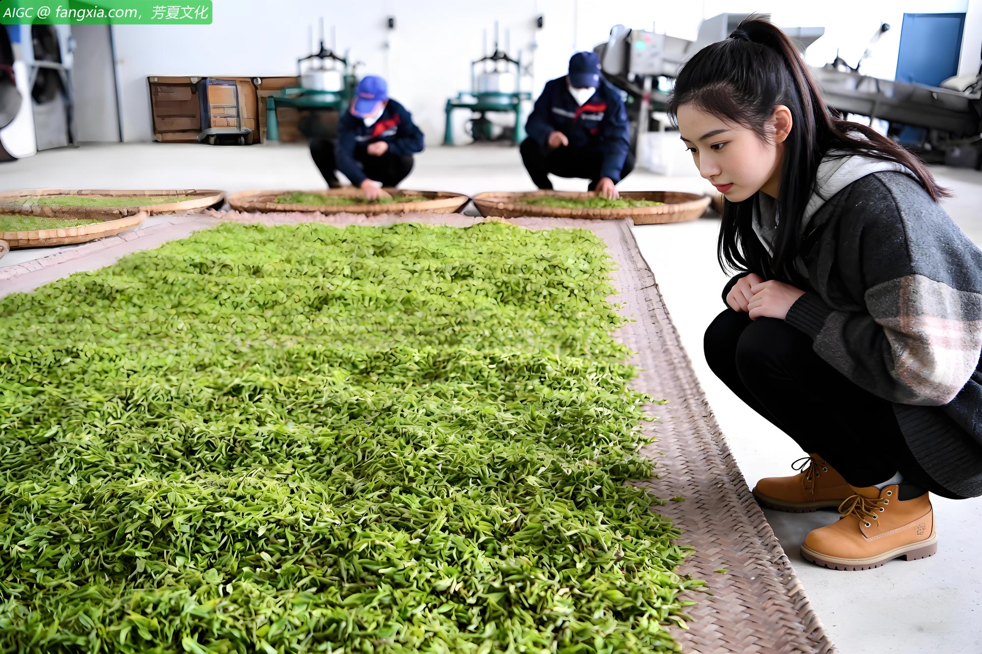 湖北省襄阳市溪峪村茶园，茶农在采摘“明前茶”