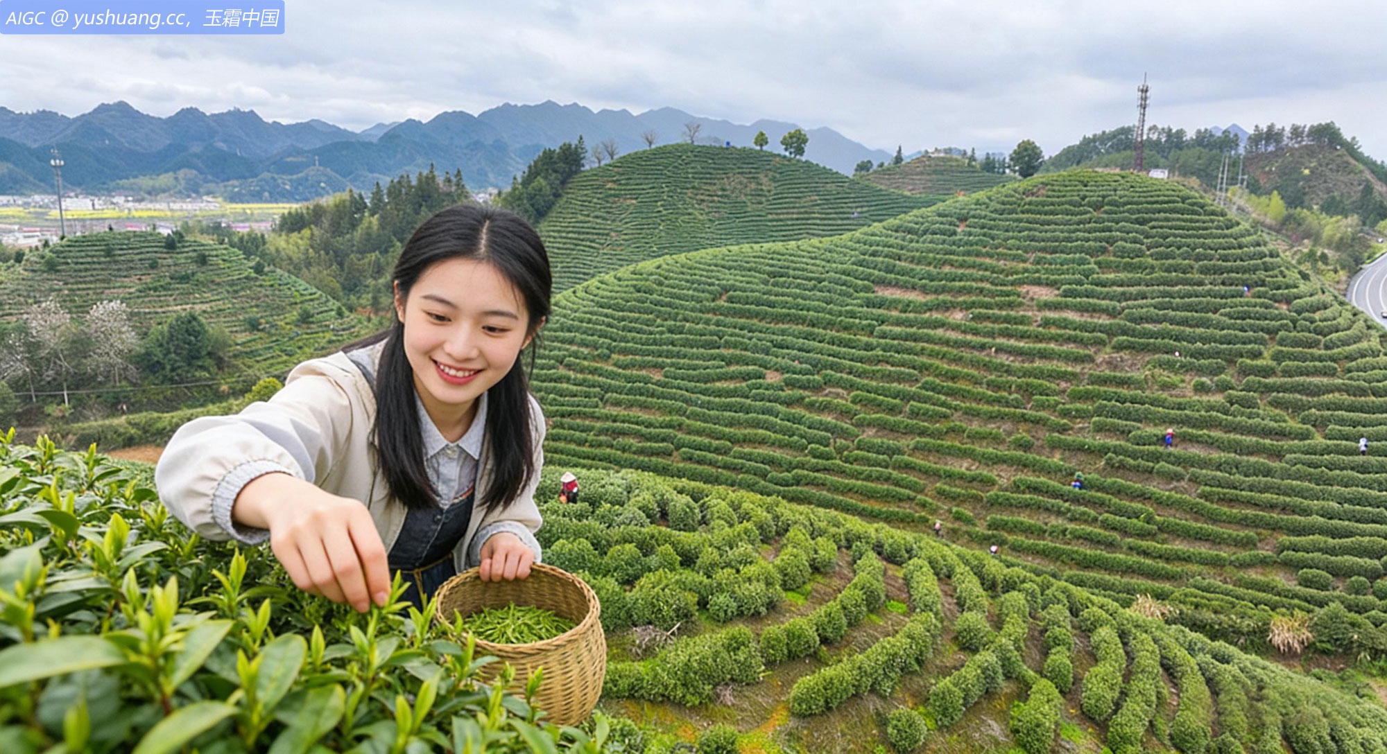 浙江杭州千岛湖，350亩白茶开始首次采摘。