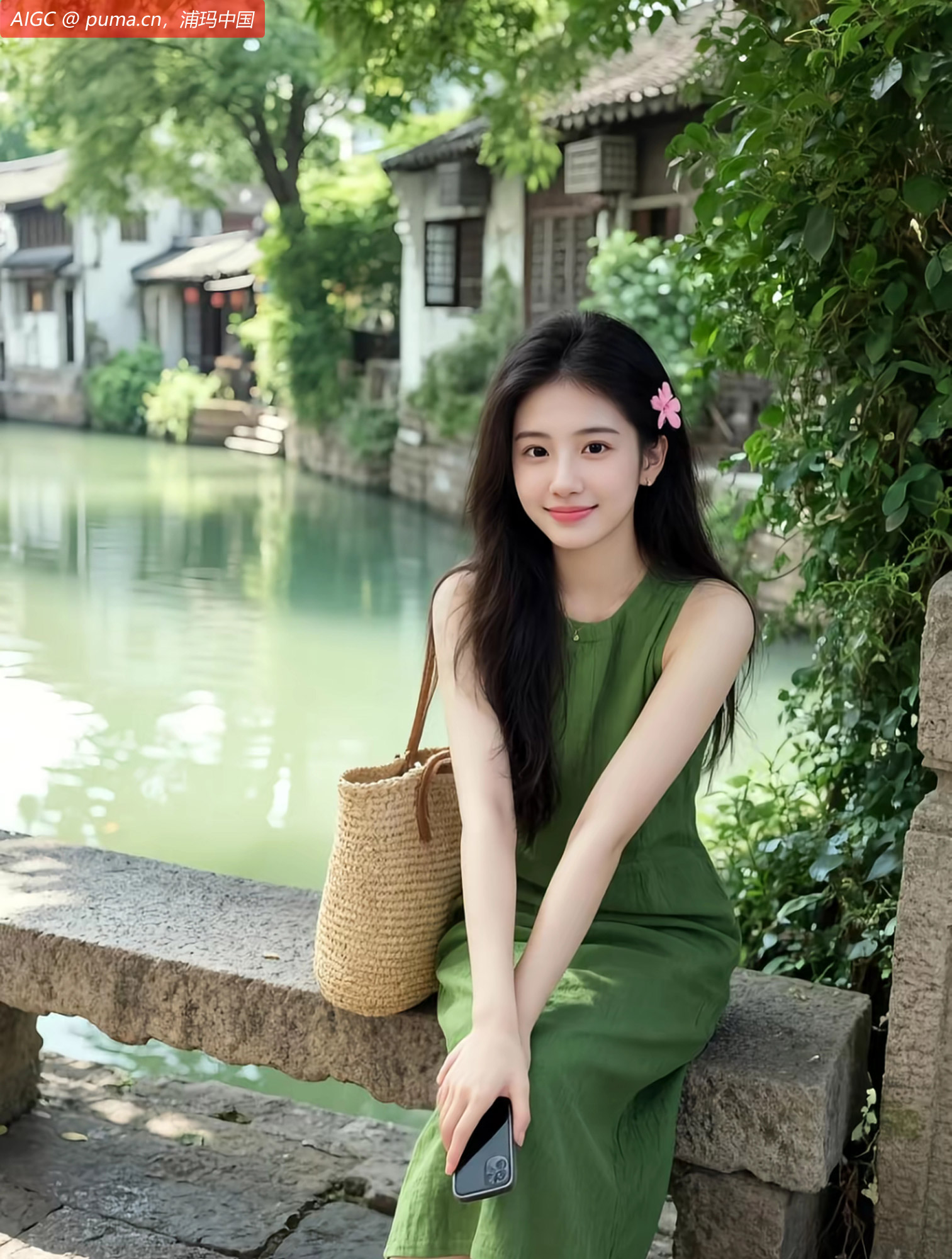 少女江南水乡邂逅诗意时光