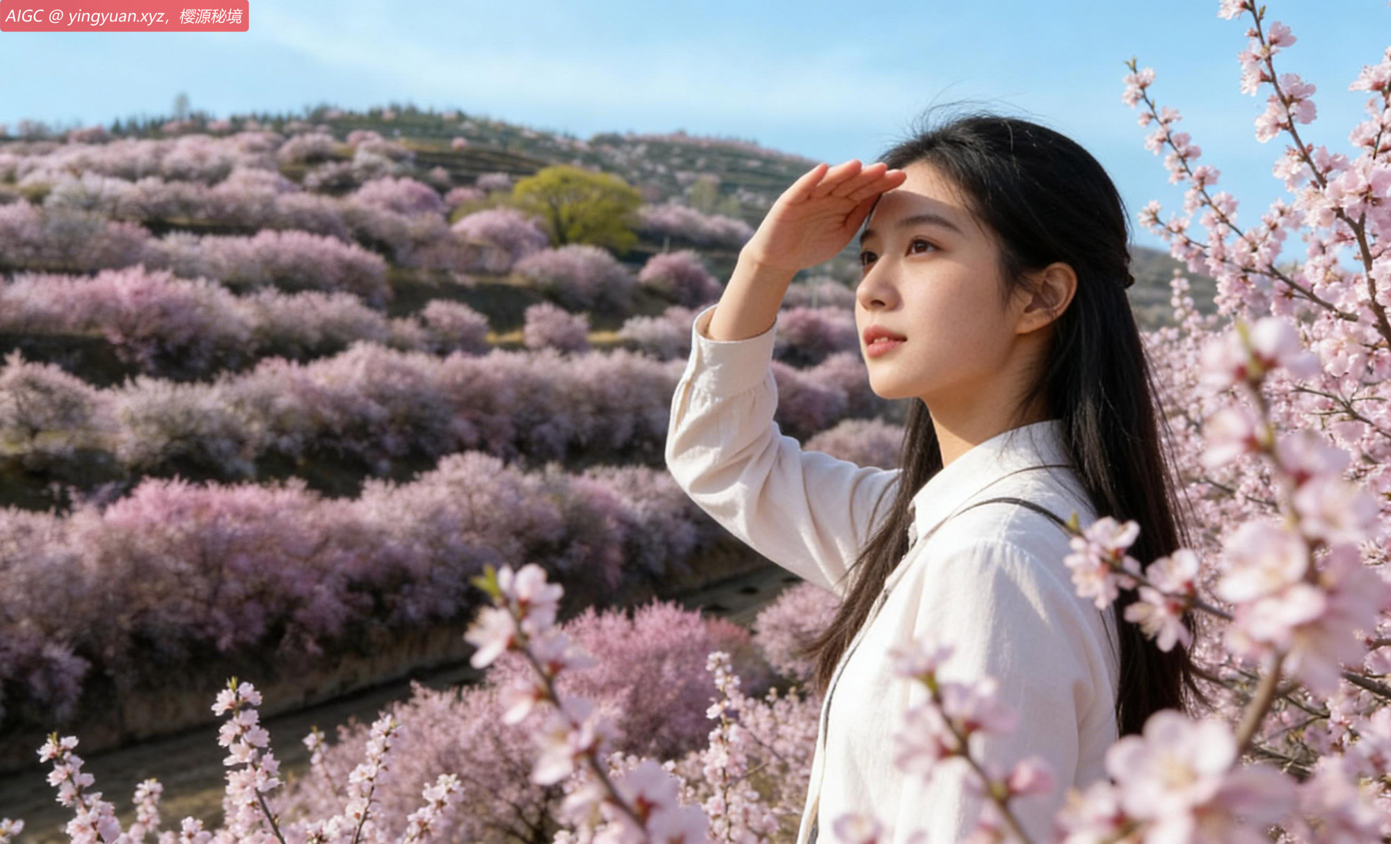 宁夏固原市彭阳县金鸡坪梯田公园，山花浪漫