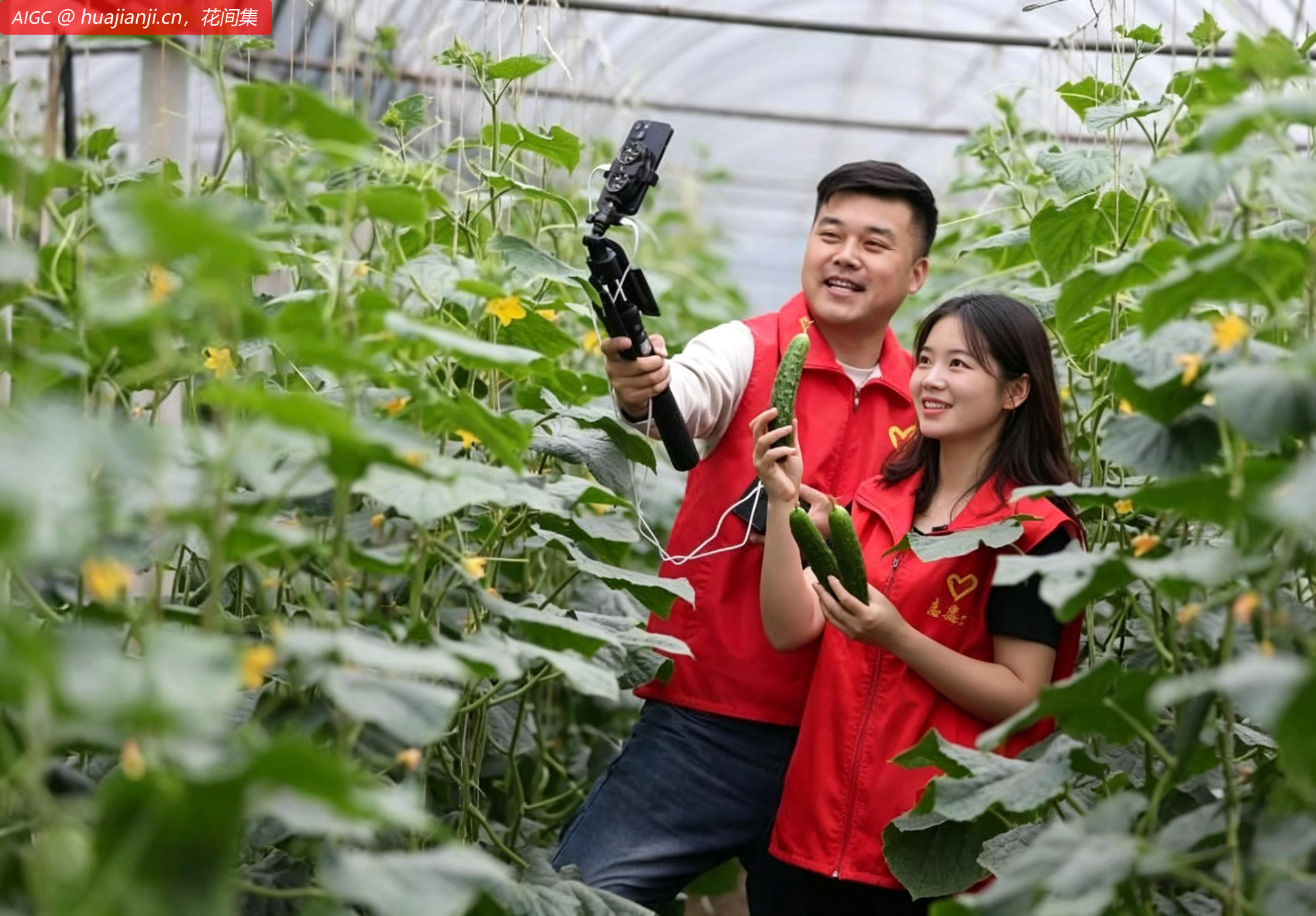 湖北省荆门市子陵铺镇八角村，蔬菜大棚迎来丰收季