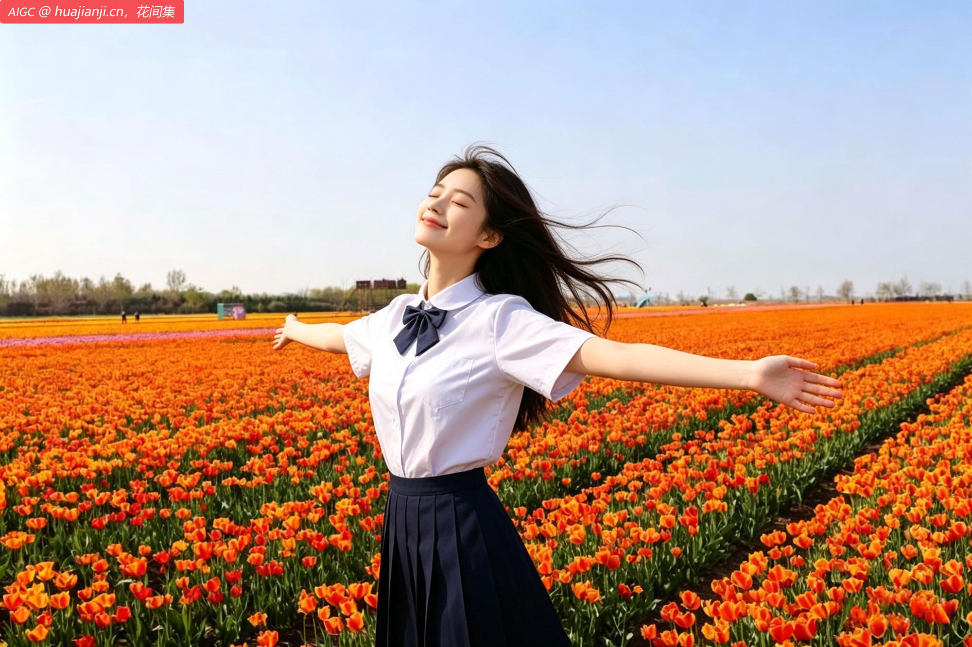 山东省青岛市空港600亩郁金香竞相绽放