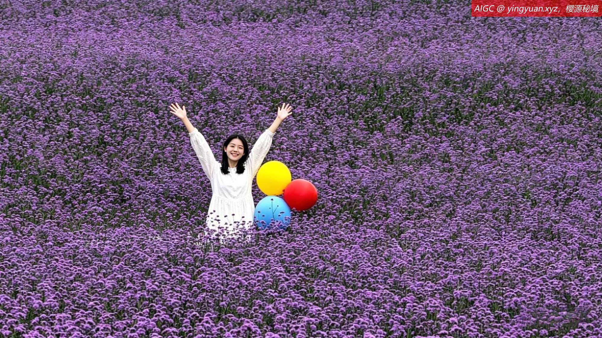 广西来宾忻城县薰衣草庄园马鞭草进入盛花期