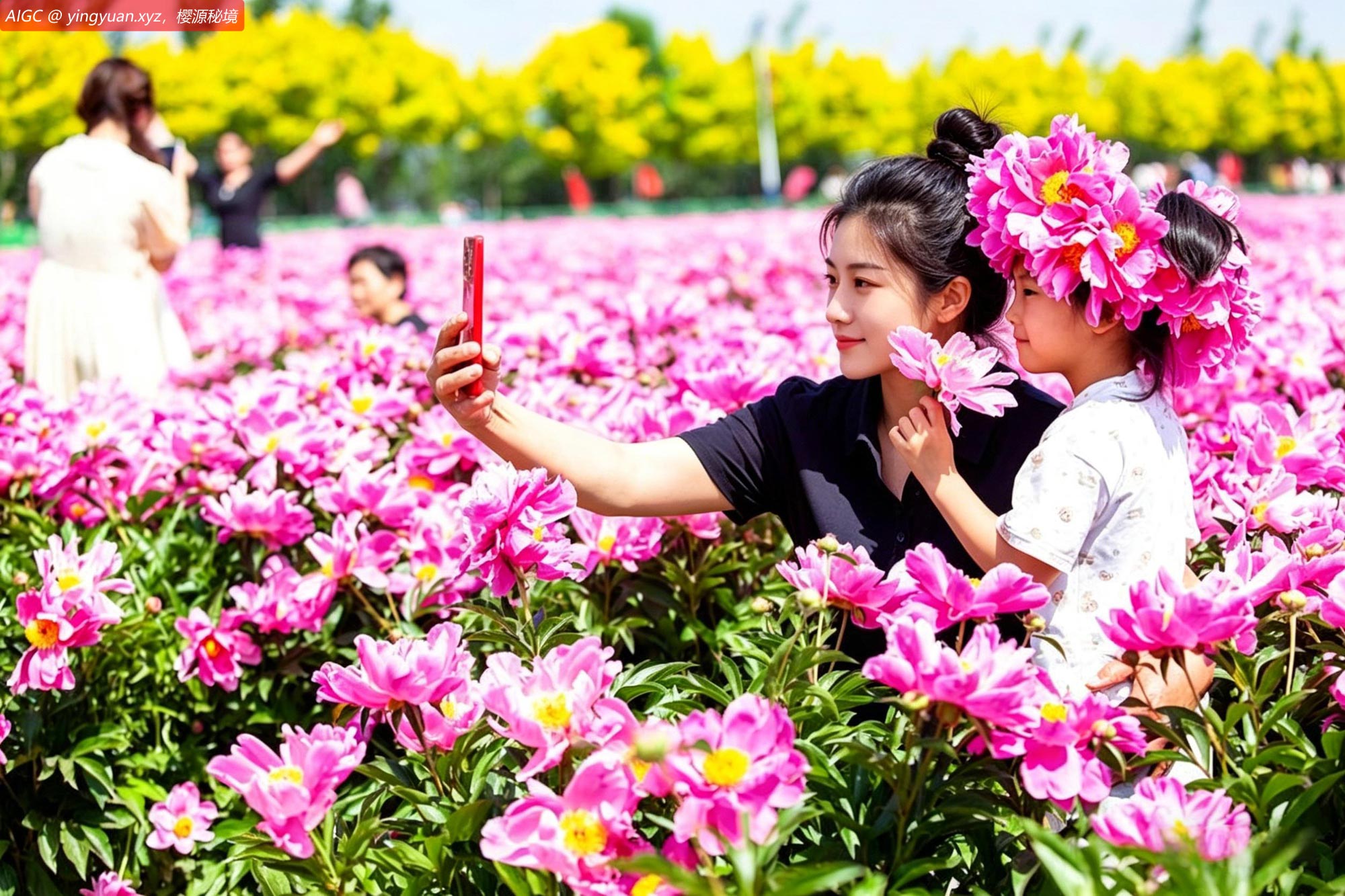 山东滨州百草园中草药种植基地，200亩芍药迎来盛花期