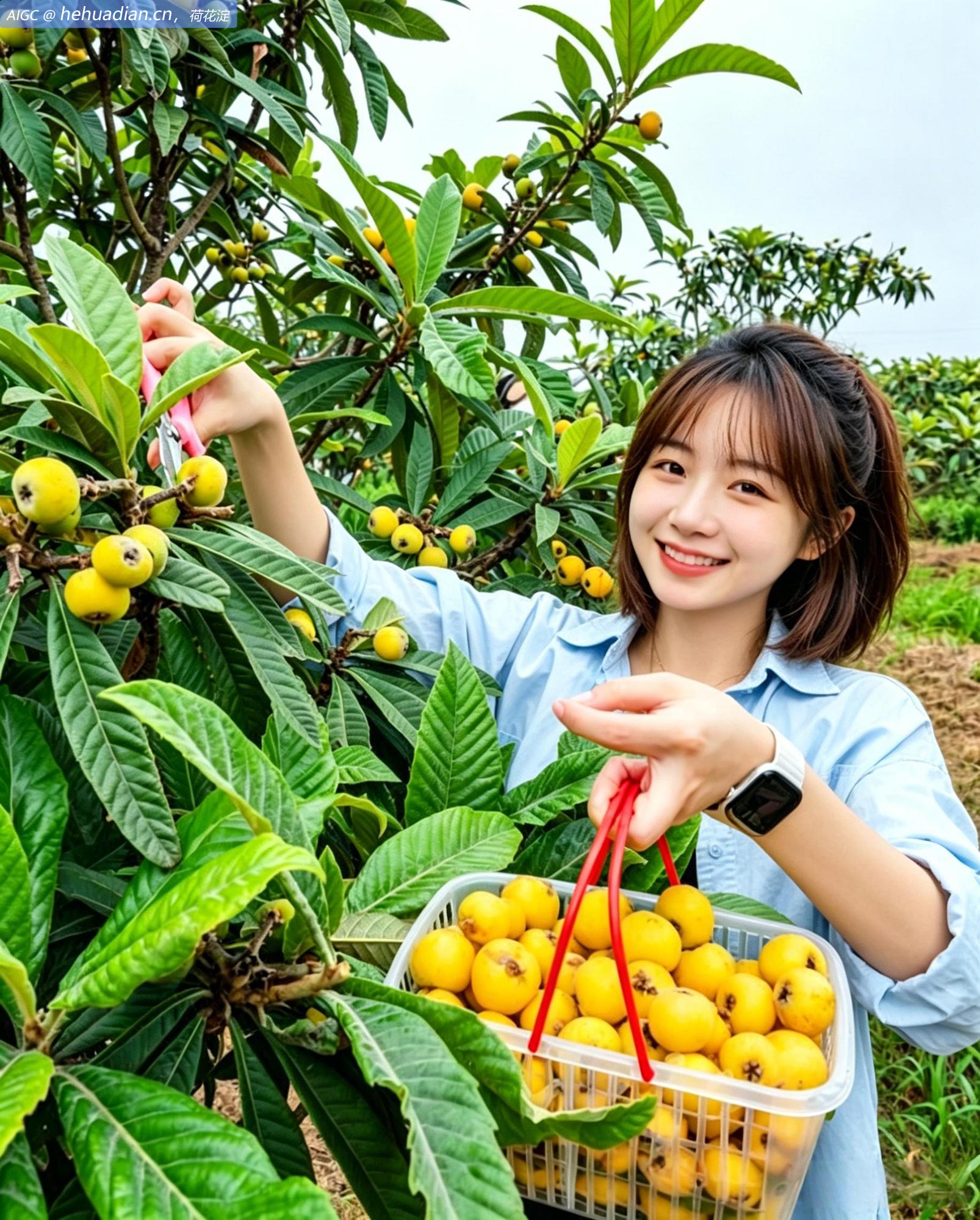 初夏时节，江苏省南京市百亩枇杷进入成熟上市季