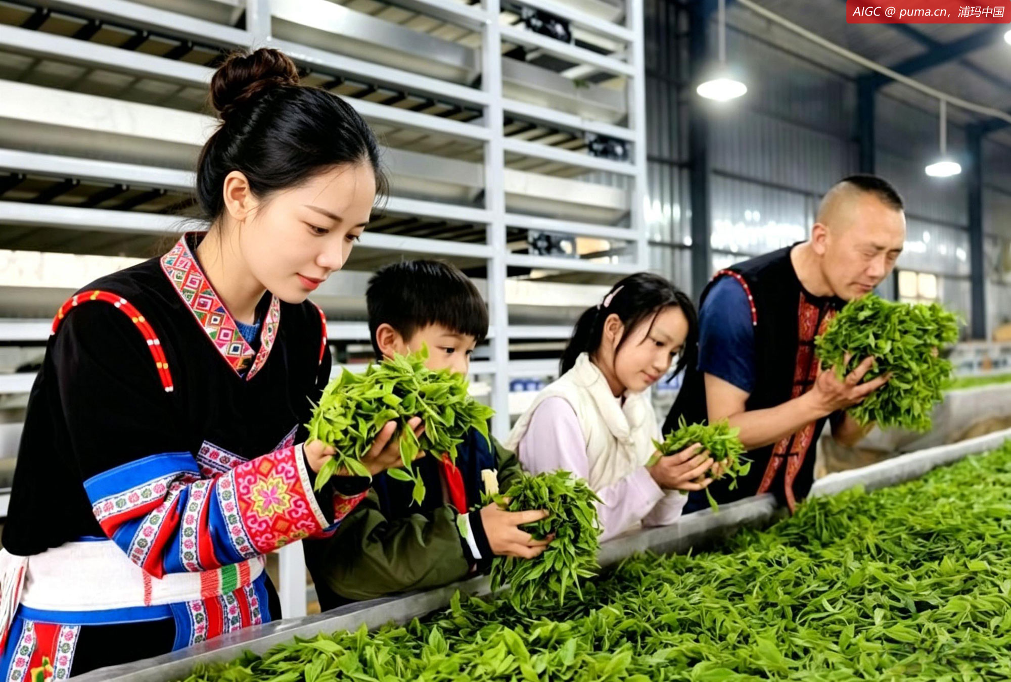 湖南省常宁市塔山茶非遗传承人现场展示手工制茶工艺